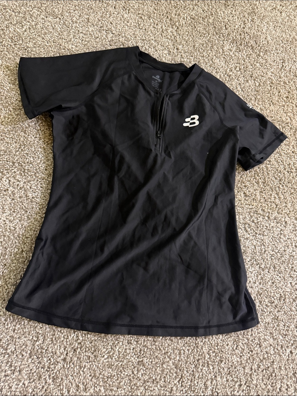 New Balance Black Short-Sleeve swim shirt